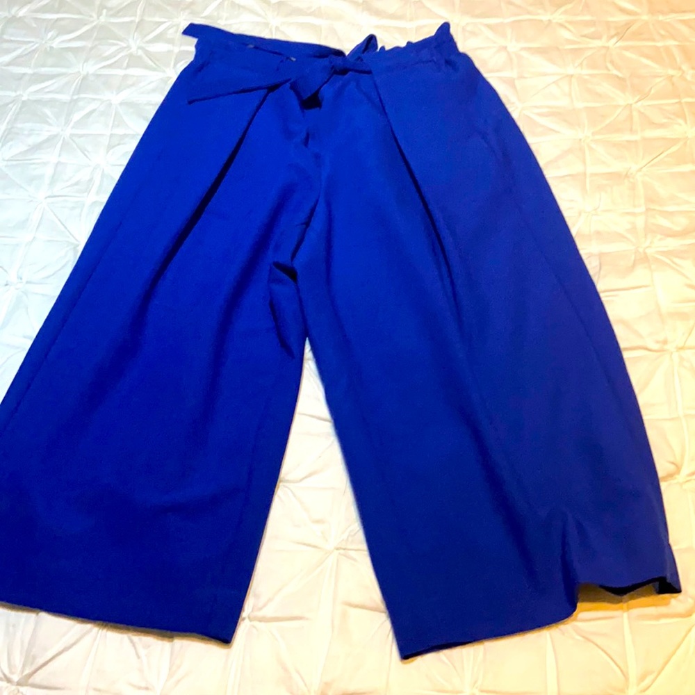Blue gaucho pants